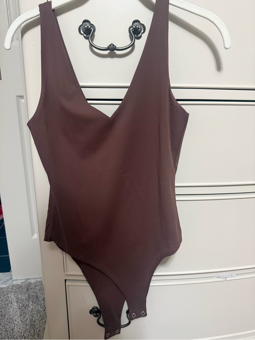 Forever 21 Mauve Brown V-Neck Bodysuit